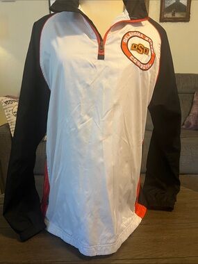 NCAA Oklahoma State Cowboys White Black Orange Pullover Jacket